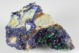Sparkling Azurite Crystals with Malachite - Laos #178145-1